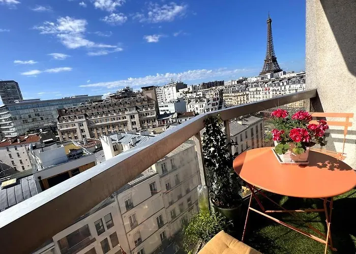Tour Eiffel - Vue Imprenable Au-dessus Des Toits, Balcon Daire *